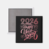 Happy New Year 2026 Loading Fireworks Party Magnet (Vorderseite/Rückseite)