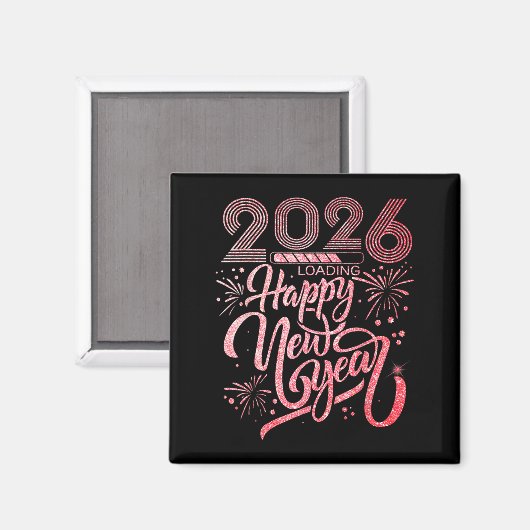 Happy New Year 2026 Loading Fireworks Party Magnet (Vorderseite/Rückseite)