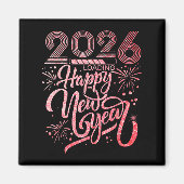 Happy New Year 2026 Loading Fireworks Party Magnet (Vorne)