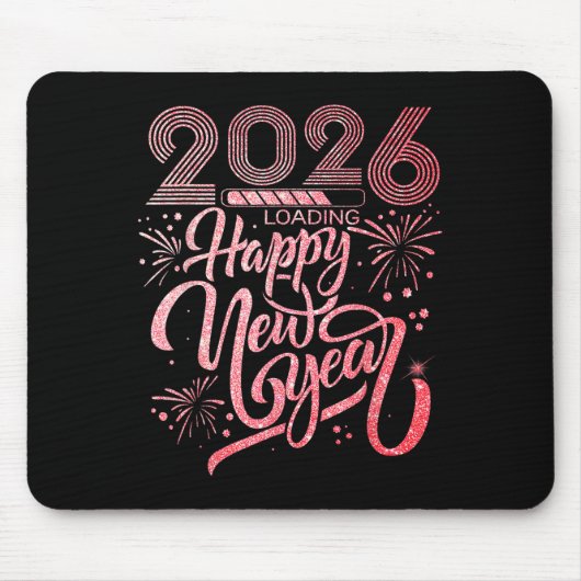 Happy New Year 2026 Loading Fireworks Party Mousepad (Vorne)