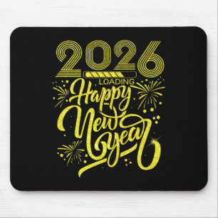 Happy New Year 2026 Loading Fireworks Party Premiu Mousepad