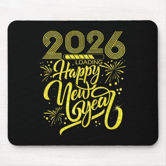 Happy New Year 2026 Loading Fireworks Party Premiu Mousepad (Vorne)
