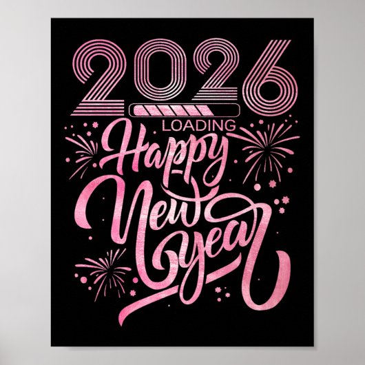 Happy New Year 2026 Loading Fireworks Premium Poster (Vorne)