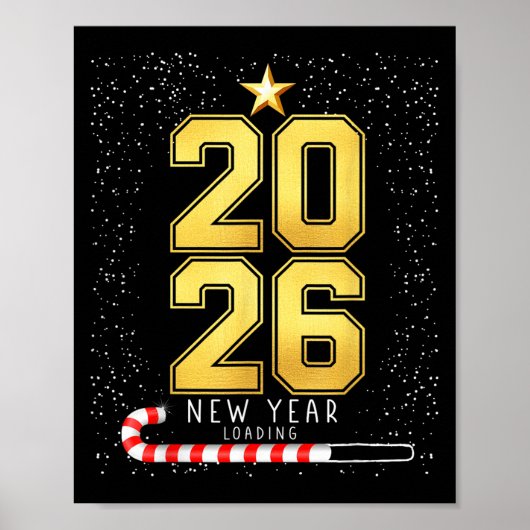 Happy New Year 2026 Loading Funny Silvester Pa Poster (Vorne)