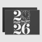 Happy New Year 2026 Midnight Clock Countdown Magneteinladung (Vorne/Hinten)