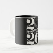 Happy New Year 2026 Midnight Clock Countdown Zweifarbige Tasse (Vorderseite Links)