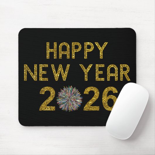 Happy New Year 2026 Mousepad (Mit Mouse)