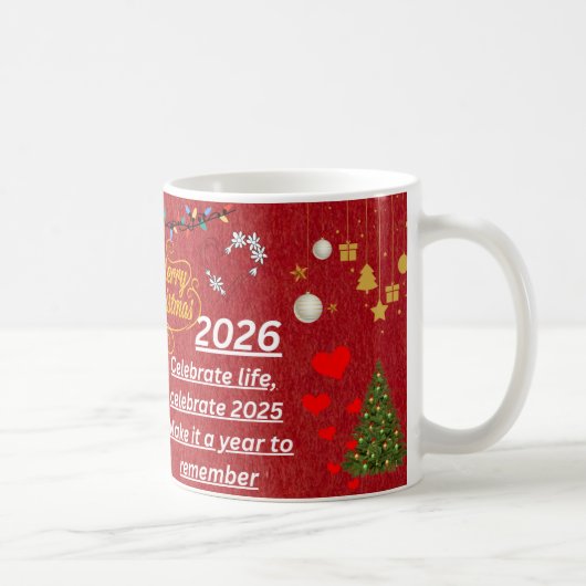 “Happy New Year 2026 Mug – Celebrate with Sparkle  Kaffeetasse (Rechts)