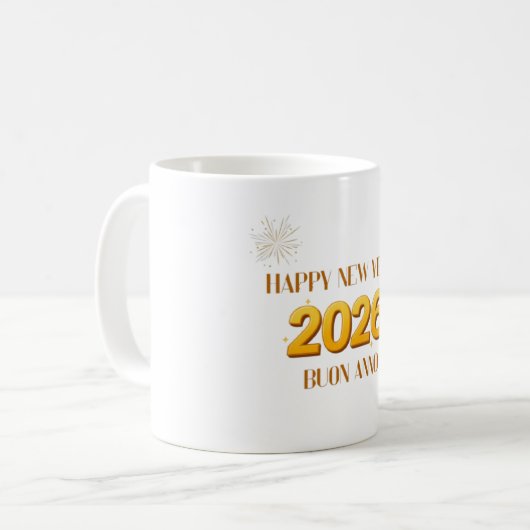 Happy New Year 2026 Mug Kaffeetasse (Vorderseite Links)