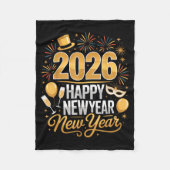 Happy New Year 2026 New Year Party Ballon Family M Fleecedecke (Vorderseite)