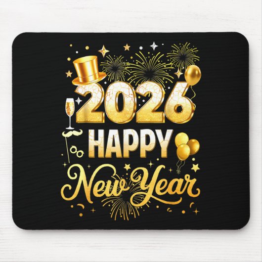 Happy New Year 2026 New Year Party Ballon Family M Mousepad (Vorne)