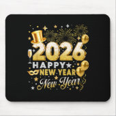 Happy New Year 2026 New Year Party Ballon Family M Mousepad (Vorne)