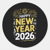 Happy New Year 2026 - New Year's Eve 2026 Runder Aufkleber (Vorderseite)