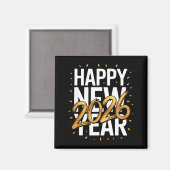 Happy New Year 2026 New Years Eve Magnet (Vorderseite/Rückseite)