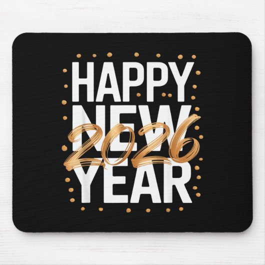 Happy New Year 2026 New Years Eve  Mousepad (Vorne)