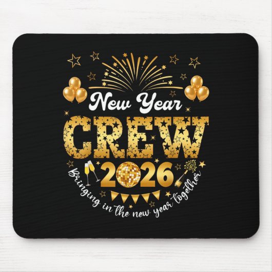 Happy New Year 2026 New Year's Eve Nye Party Crew Mousepad (Vorne)