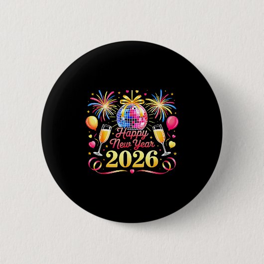 Happy New Year 2026 New Years Eve Party Countdown Button (Vorderseite)