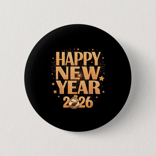 Happy New Year 2026 New Years Eve Party Countdown  Button (Vorderseite)