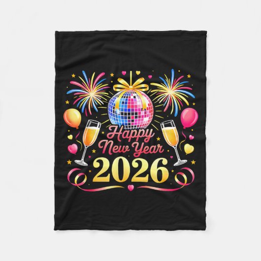 Happy New Year 2026 New Years Eve Party Countdown Fleecedecke (Vorderseite)