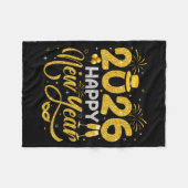 Happy New Year 2026 New Years Eve Party Countdown Fleecedecke (Vorderseite (Horizontal))