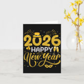 Happy New Year 2026 New Years Eve Party Countdown  Karte (Gelbe Blume)