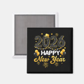 Happy New Year 2026 New Year's Eve Party Countdown Magnet (Vorderseite/Rückseite)