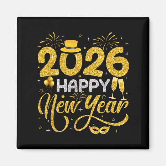 Happy New Year 2026 New Years Eve Party Countdown Magnet (Vorne)