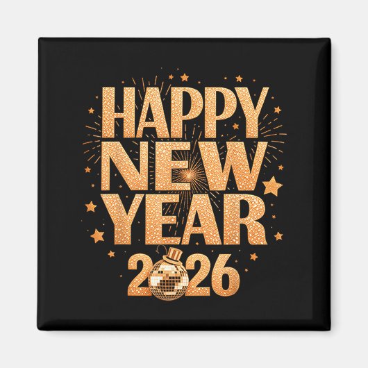 Happy New Year 2026 New Years Eve Party Countdown  Magnet (Vorne)