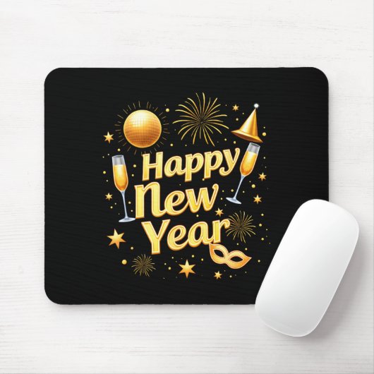 Happy New Year 2026 New Years Eve Party Countdown Mousepad (Mit Mouse)