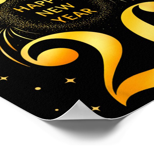 Happy New Year 2026 New Year's Eve Party Countdown Poster (Ecke)