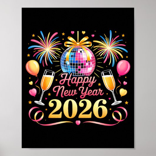 Happy New Year 2026 New Years Eve Party Countdown Poster (Vorne)