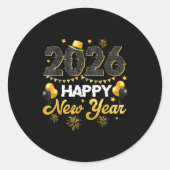 Happy New Year 2026 New Year's Eve Party Countdown Runder Aufkleber (Vorderseite)