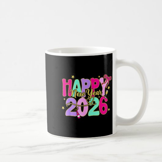 Happy New Year 2026 New Years Eve Party Family Mat Kaffeetasse (Rechts)