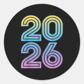 Happy New Year 2026 New Years Eve Runder Aufkleber (Vorderseite)