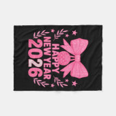 Happy New Year 2026 Nk Bow Coquette Family Fleecedecke (Vorderseite (Horizontal))