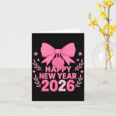 Happy New Year 2026 Nk Bow Coquette Family Karte (Gelbe Blume)