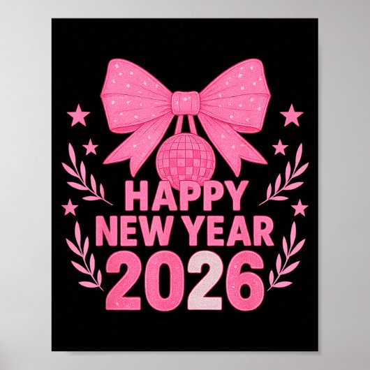 Happy New Year 2026 Nk Bow Coquette Family Poster (Vorne)