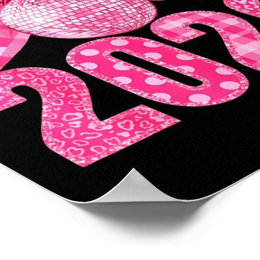 Happy New Year 2026 Nk Bow Patchwork Leopard Zebra Poster (Ecke)