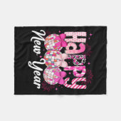 Happy New Year 2026 Nk Coquette Bow Disco Ball Fir Fleecedecke (Vorderseite (Horizontal))
