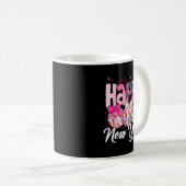 Happy New Year 2026 Nk Coquette Bow Disco Ball Fir Kaffeetasse (VorderseiteRechts)