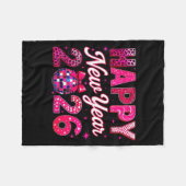 Happy New Year 2026 Nk Disco Ball Bow Coquette Fam Fleecedecke (Vorderseite (Horizontal))