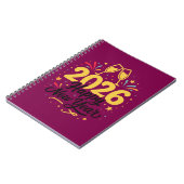 Happy New Year 2026 Notebook | Festive Gold Design Notizblock (Linke Seite)