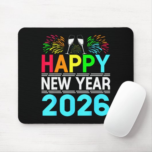 Happy New Year 2026 Nye Party - Funny New Years Ev Mousepad (Mit Mouse)