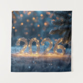 happy new year 2026 party backdrop wandteppich (Vorderseite)