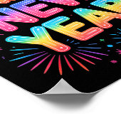 Happy New Year 2026 Party Ballons, Fireworks And C Poster (Ecke)