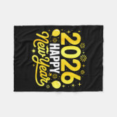 Happy New Year 2026 Party Balloons Fireworks Famil Fleecedecke (Vorderseite (Horizontal))