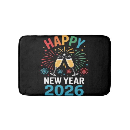 Happy New Year 2026 Party Funny New Years Eve 2026 Badematte (Vorderseite)