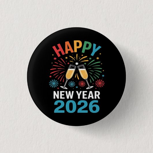 Happy New Year 2026 Party Funny New Years Eve 2026 Button (Vorderseite)