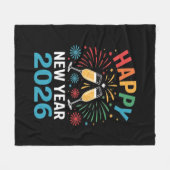 Happy New Year 2026 Party Funny New Years Eve 2026 Fleecedecke (Vorderseite (Horizontal))