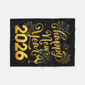 Happy New Year 2026 Party New Years Eve Holiday  Fleecedecke (Vorderseite (Horizontal))